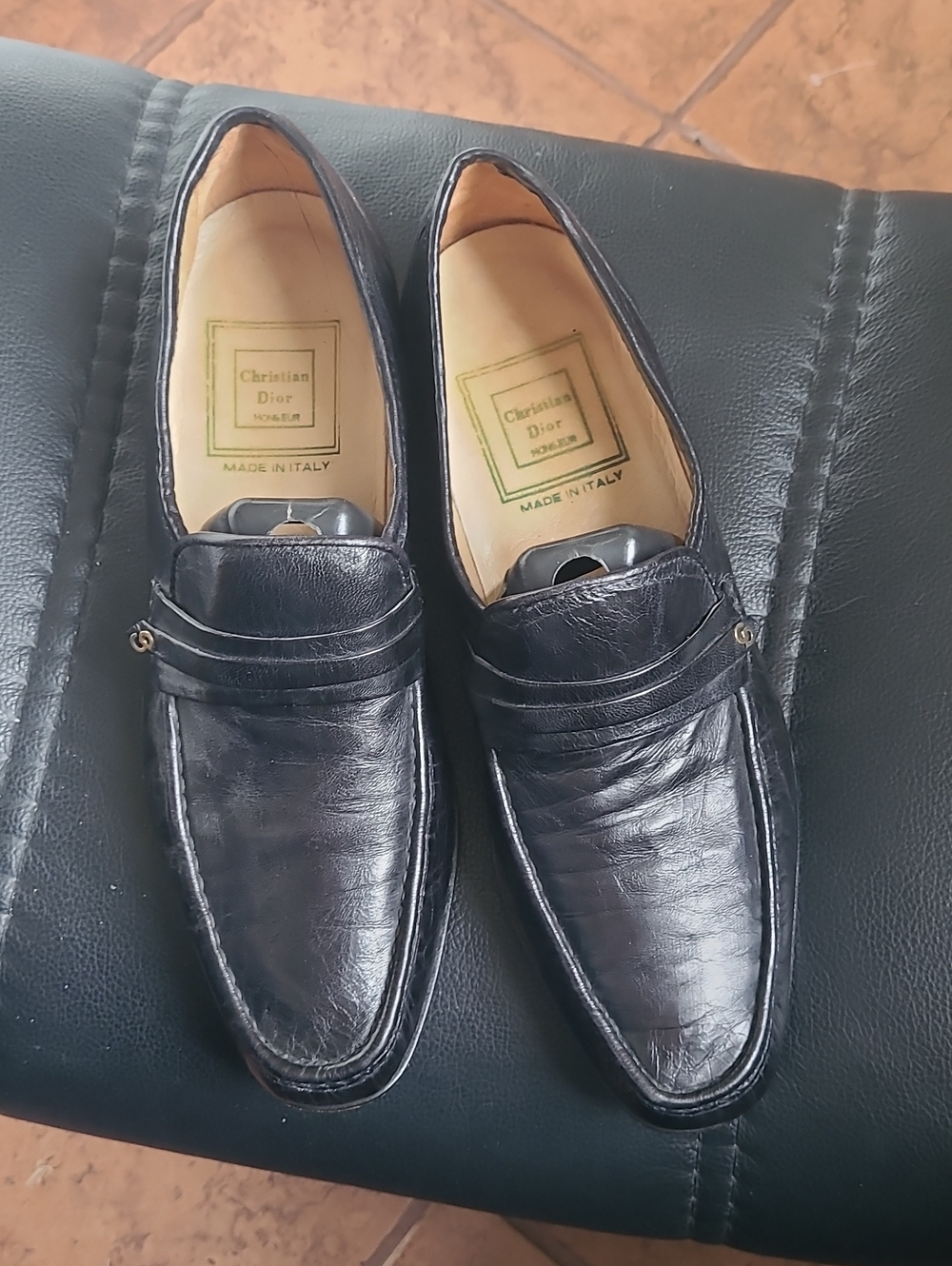Dior Men's Black Monsieur Leather Loafers. Slip On. Sz. 9.5 M Like New.